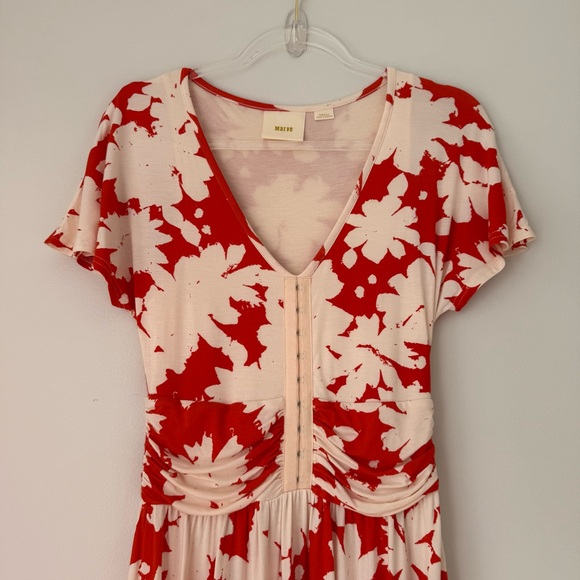 Anthro Maeve Summer‎ Breeze Orange Floral Dress Sz S - Picture 3 of 8